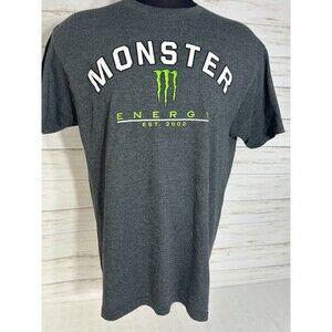 MINTY! Monster Energy Drink M Logo Short Sleeve T Shirt Mens XL Gray Spell Out